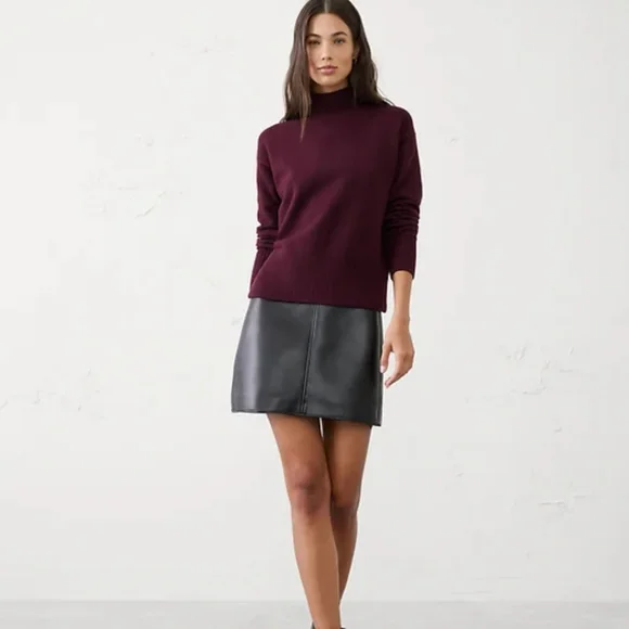 French Connection Burgundy Knit Turtleneck Sweater - Picture 1 of 6